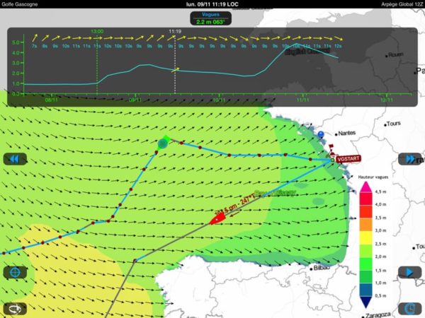 Etat de la mer prévu à J+24h